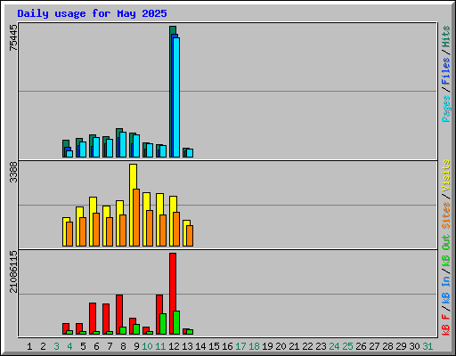 Daily usage for May 2025
