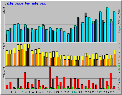 Daily usage for July 2025
